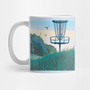 Disc Golf in a Grassy Field Mug